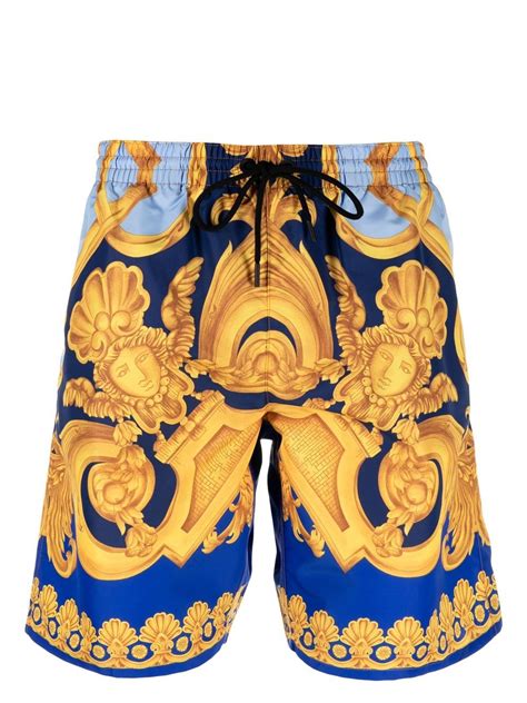 versace zwembroek lichtblauw|versace swim trunks.